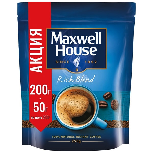 Кофе растворимый Maxwell House Rich Blend сублимированный 250 г.
